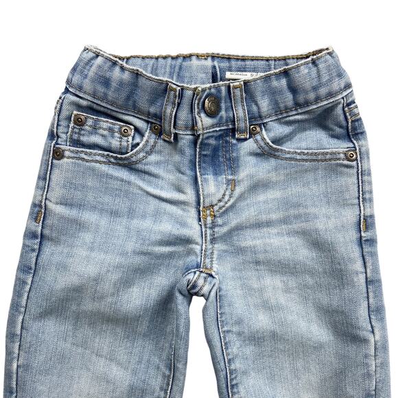 Girls 4 Slim Wide Leg Jeans Ripped Knees Distressed - Picture 3 of 9